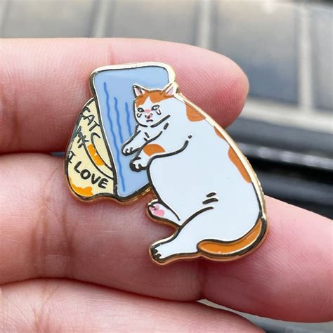 The Original Crying Cat Enamel Pin Cat Meme Pin Sad Cat Etsy