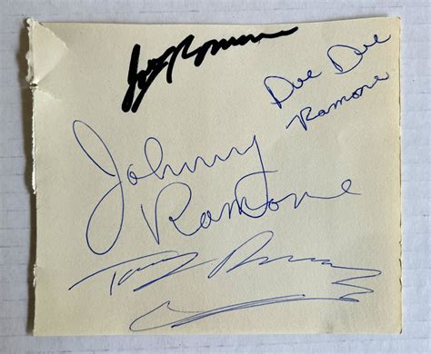 The Ramones Band Signed Autographed 5×4 Inch Page Joey Johnny Dee Dee