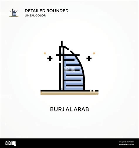 Burj Al Arab Vector Icon Modern Vector Illustration Concepts Easy To