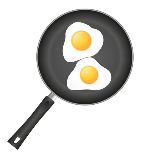 Fried Eggs In A Frying Pan Vector Illustration 489558 Vector Art At