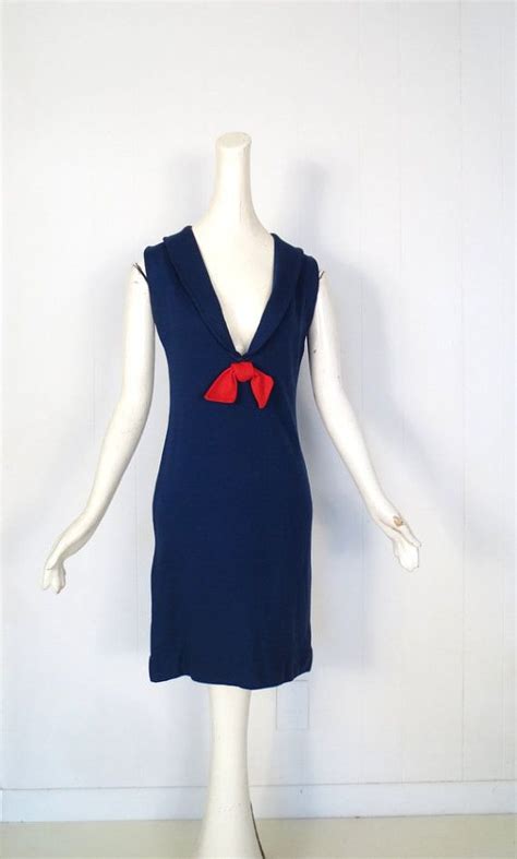 vintage sailor dress 1960s dress nautical by smallearthvintage vintage sailor dress