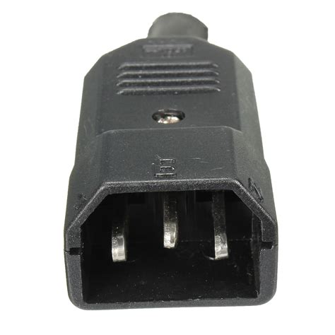 Ac Iec C Rewireable Straight Male Plug V Plug Kettle Connector Pin Ebay