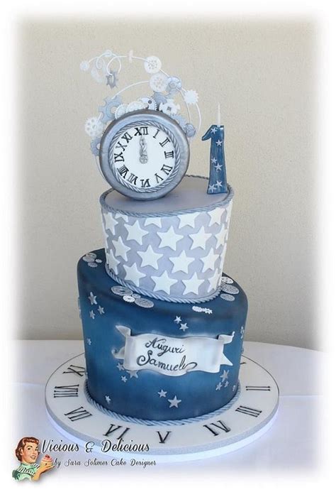 Clock Cake For Samueles 1st Birthday Decorated Cake By Cakesdecor