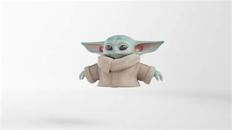 3d Model Baby Yoda And Carrier Rigged Vr Ar Low Poly Cgtrader