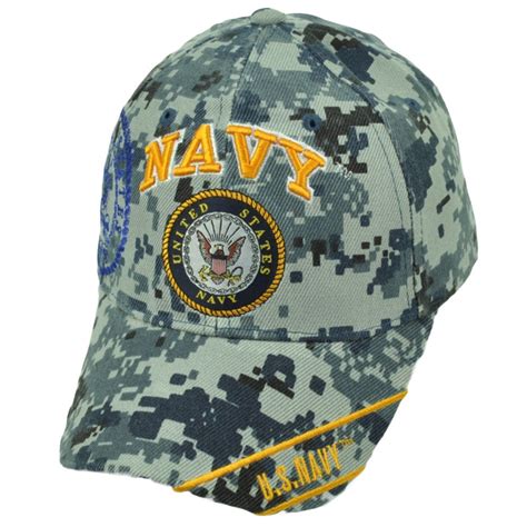 Us Navy Digital Camouflage Camo Blue United States Military Hat Cap
