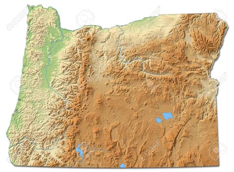 Relief Map Of Oregon A Province Of United States With Shaded