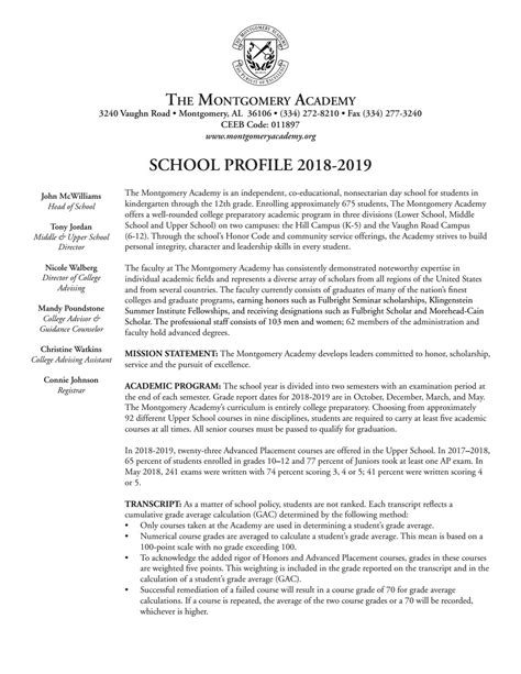 School Profile 2018 2019 By Montgomery Academy Issuu