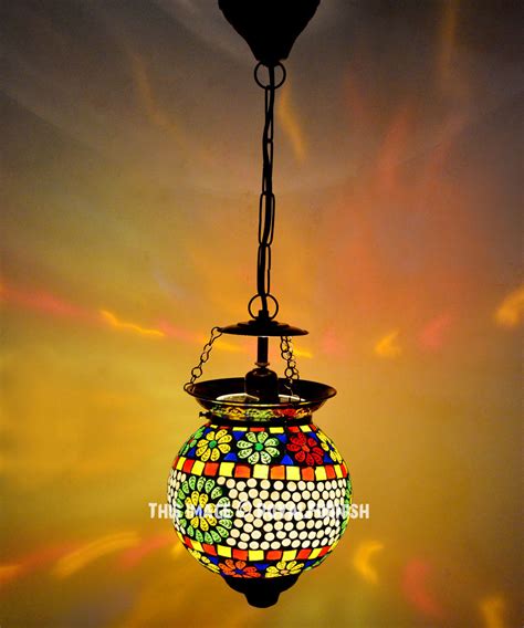 Handmade Turkish Mosaic Ceiling Hanging Pendant Lamp Royalfurnish Com