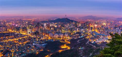 Koreapanorama Of Seoul City Skyline South Korea Stock Image Image