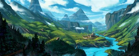 Fantasy Valley Landscape Digital Painting By Adriengonzalez On Deviantart