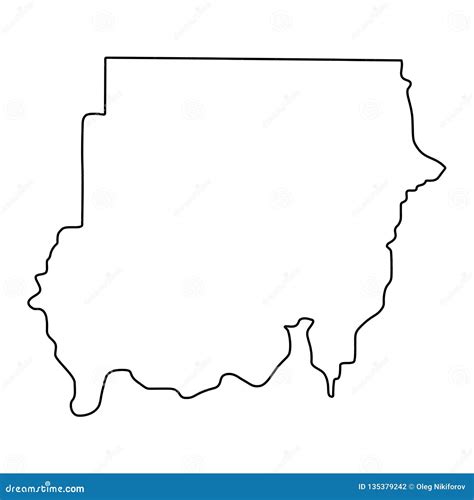 Map Of Sudan Outline Stock Illustration Illustration Of Flat 135379242