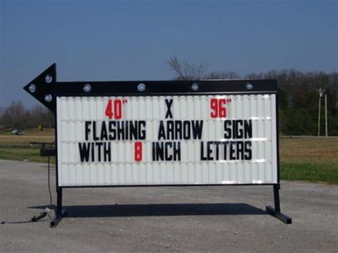 New Flashing Portable Outdoor Lighted Arrow Business Sign W 8 Letters