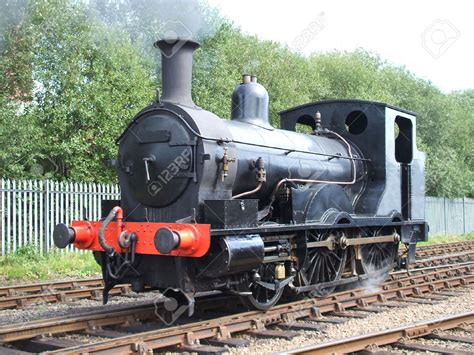 A Black Vintage Classic British Steam Locomotive Stock Photo Picture