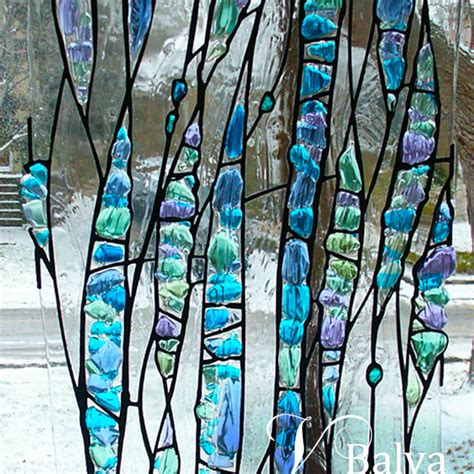 Stunning Fused Glass Modern Abstract Window The Waterfall Victoria Balva