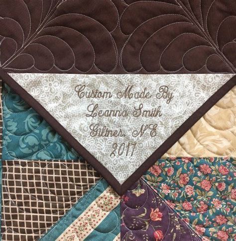 Custom Quilt Labels Set Of 5 Personalized Embroidered Corner Etsy