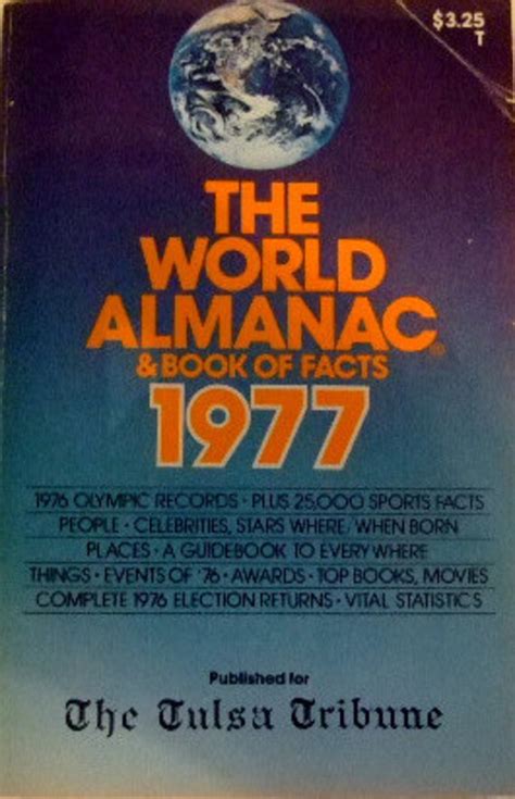 Vintage 1977 Edition Of The World Almanac And Book Of Facts