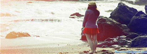 Alone Brunette Cute Girl Sea Side Sunset Facebook Cover Fb