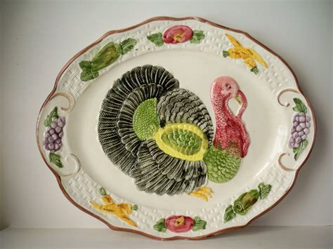 Vintage 1980s Large Thanksgiving Turkey Platter Made In Etsy Turkey