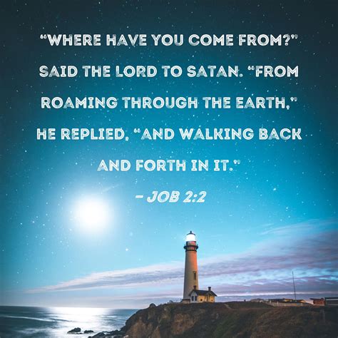 Job 22 Where Have You Come From Said The Lord To Satan From