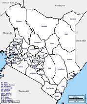 They are central, coast, eastern, nairobi, north eastern, nyanza, rift valley, and western. Kenya: Free maps, free blank maps, free outline maps, free base maps