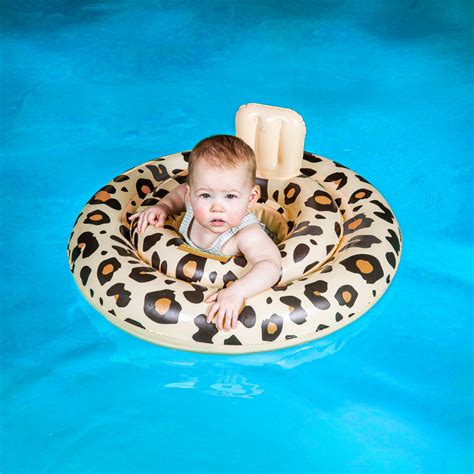 Swim Essentials Baby Swim Seat 0 1 Jaar Beige Leopard De Gele Flamingo