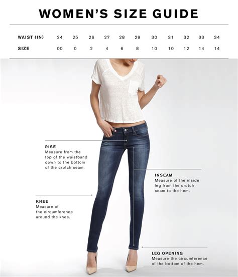 Womens Jeans Size Chart Conversion Sizing Guide Vlrengbr