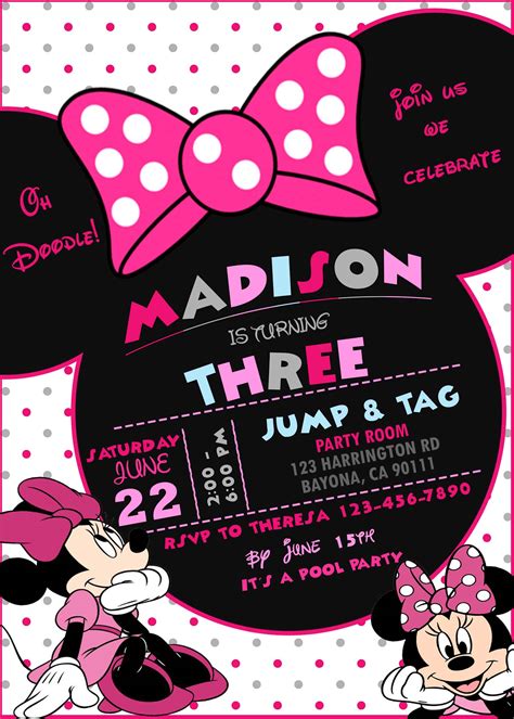 Minnie Mouse Red Invitation
