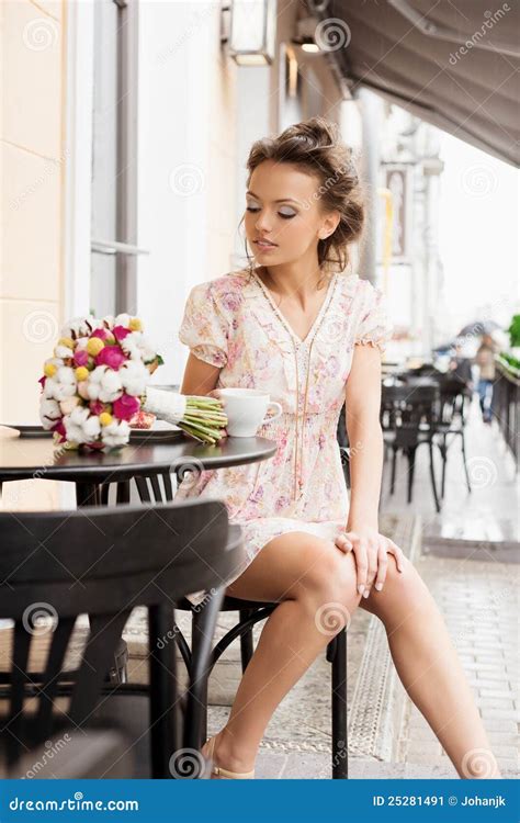 Woman In Cafe Stock Image Image 25281491
