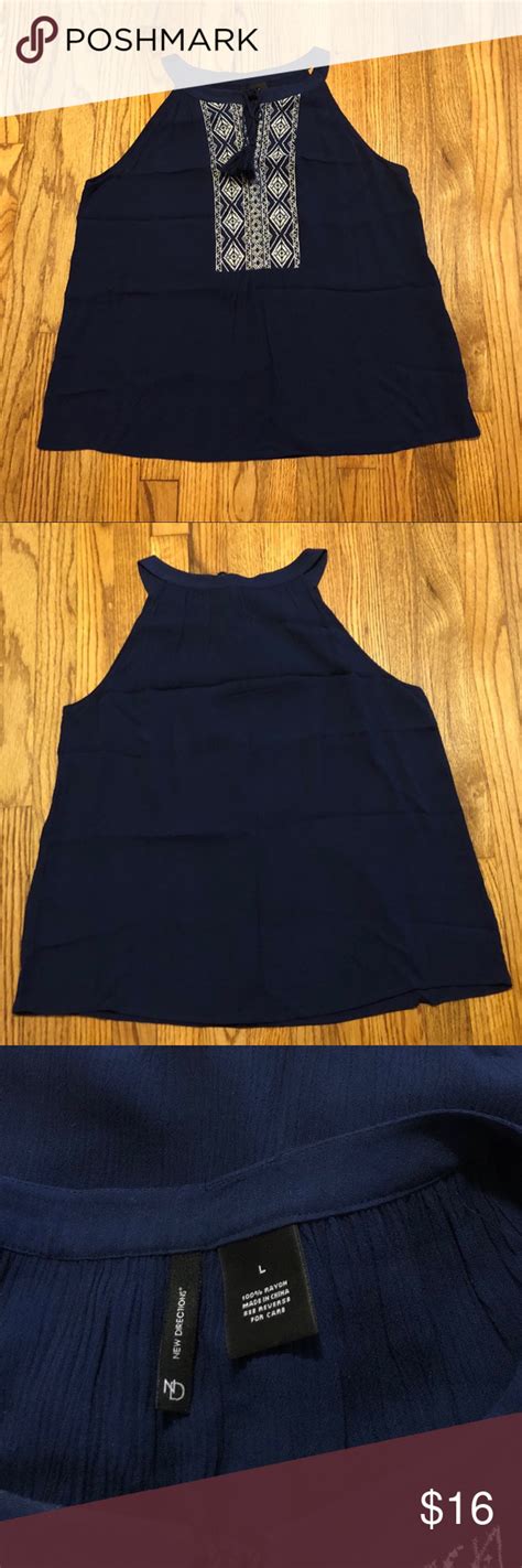 New Directions Sleeveless Blouse Navy Clothes Design Fashion Design