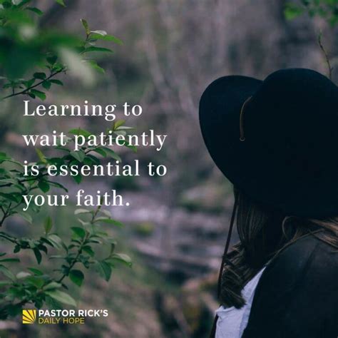 Waiting Is Essential To Your Faith Pastor Ricks Daily Hope