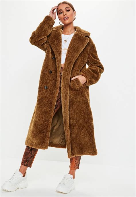 Missguided Brown Long Faux Fur Coat Long Faux Fur Coat Fur Coat Coat