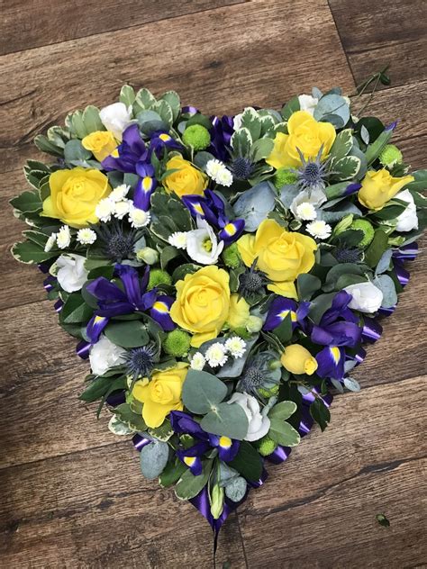 Purple And Yellow Heart Welwyn Florist