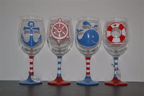 Nautical Wine Glass Anchor Wine Glass Anchor T