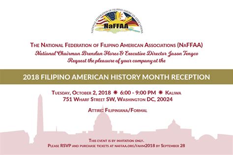 Naffaa Filipino American History Month Reception 2018 National