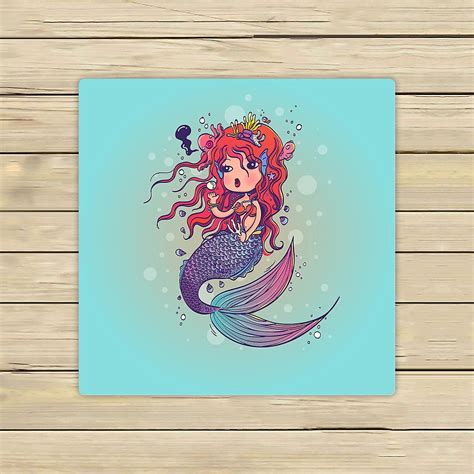 little mermaid under sea doodle cartoon character towels beach bath pool sprot travel hand spa