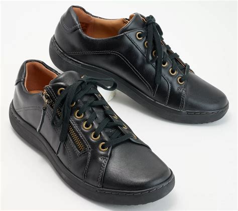 Clarks Leather Casual Sneakers With Zipper Nalle Lace