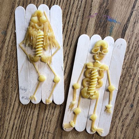 Halloween Crafts For Kids How To Make A Pasta Skeleton