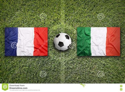 Hungary and italy two flags textile cloth, fabric texture. France Vs. Italy Flags On Soccer Field Stock Image - Image ...