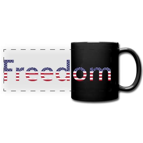 Freedom Patriotic Word Art Full Color Panoramic Mug Novelty License