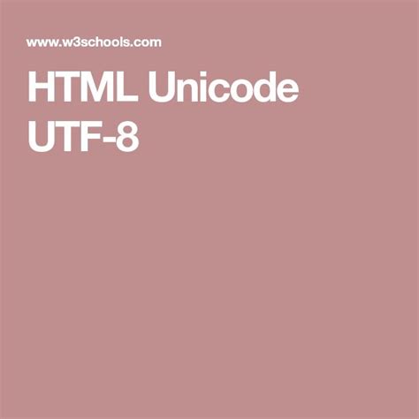 Html Unicode Utf 8 Web Design
