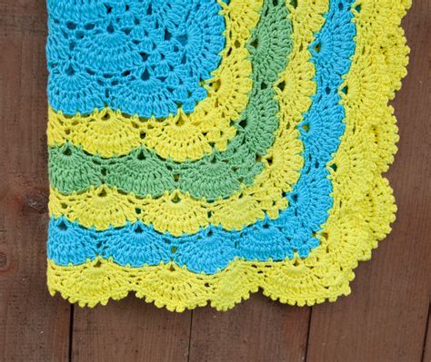Sasha Patterns Crochet Lace Shell Stitch Baby Blanket Pattern