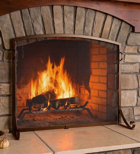 Arched Top Flat Guard Fireplace Screen Plow And Hearth