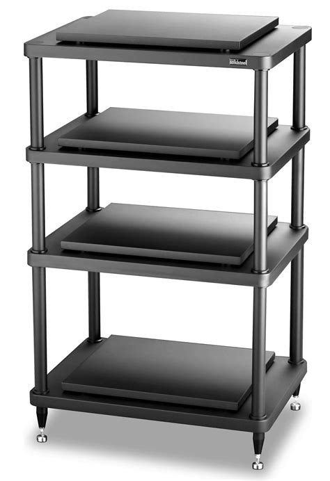 Solidsteel Black S5 Series 5 Shelf Audio Rack S5 5bk