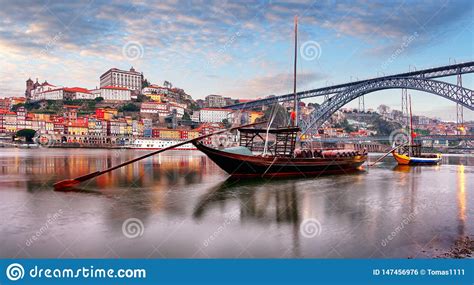 Cityscape Of Porto Oporto Old Town Portugal Valley Of The Douro River