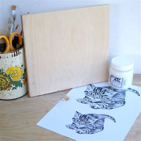 Diy Wood Craft Kit Print On Wood Wood Art Kit Kitten Transfer