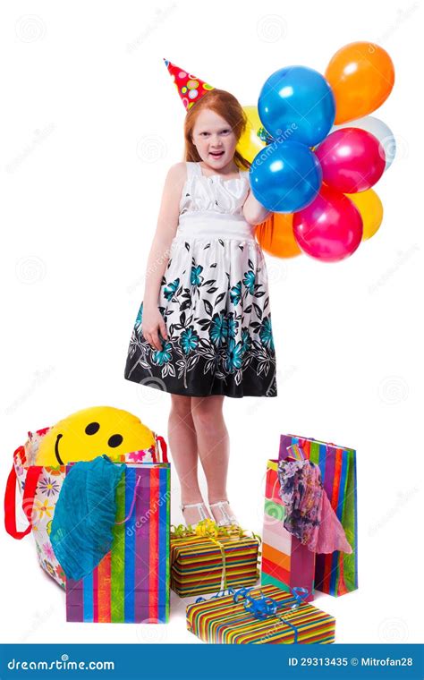 Little Beautiful Girl Celebrate Her Birthday Stock Image Image Of