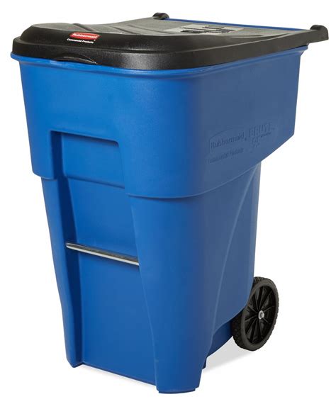 Rubbermaid Commercial Products Rollout Trash Can Bruter Blue 95