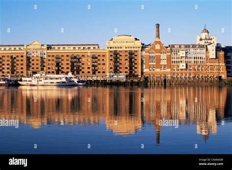 England London Southwark Butlers Wharf And River Thames Stock Photo
