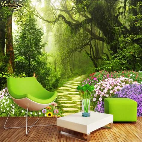 Beibehang Custom Photo Wallpaper Nature Green Forest Landscape Large