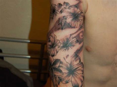 Hawaiian Flower Tattoos On Arm